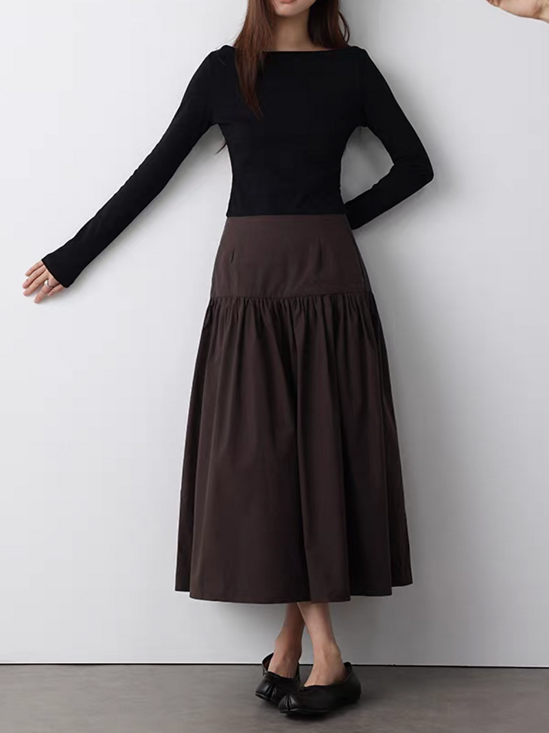 High waisted zipper A line ruffle table skirt 12