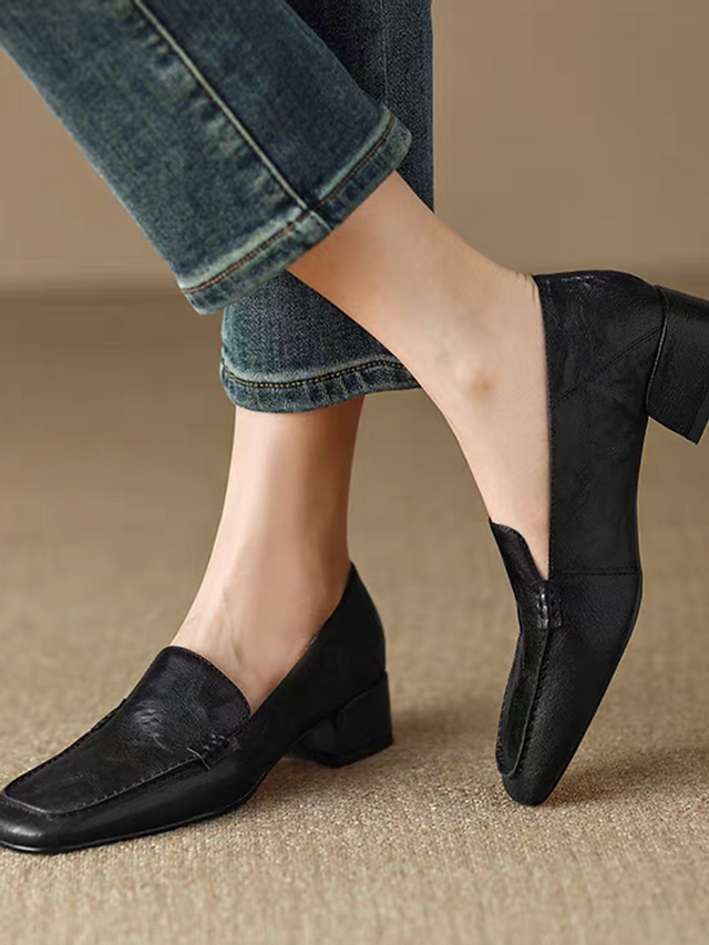 Side stitched calf leather loafers 5