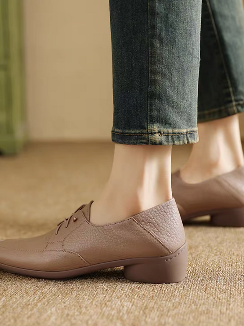 Grain lambskin lacing pin loafers 7