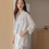 Thumbnail: Back knot sheer tencel mid length side pockets mid length shirt