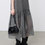 Thumbnail: Embossed dottie poly chiffon U neck sleeveless sheer grey checker dress