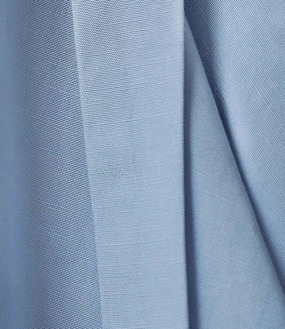 Thumbnail: Sky blue asymmetric lyocell linen side slit collaratte vest