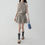 Thumbnail: Striped khaki belted halter cotton one piece / dress
