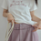 Thumbnail: Taro purple cotton ruffles trim high waisted back elasticated pants