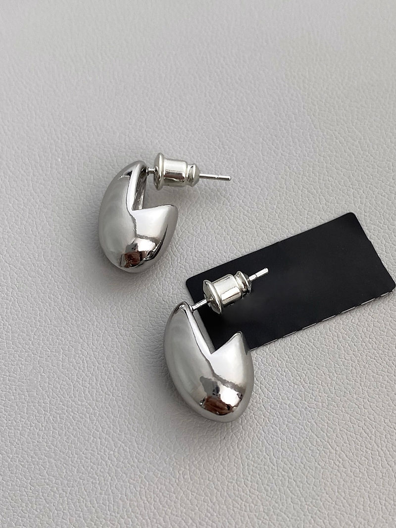 925 silver abstract bean shapes earrings 3