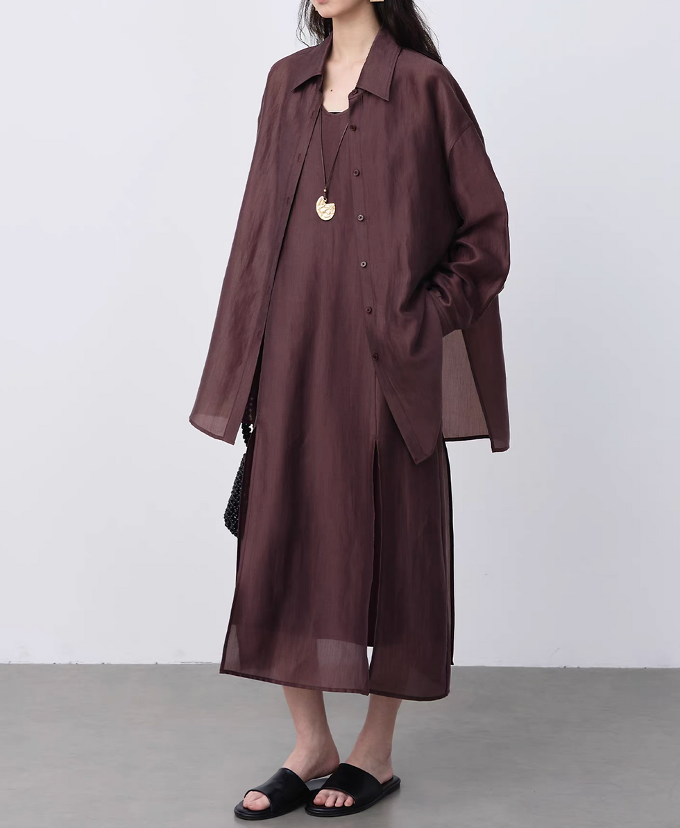 Thumbnail: Bordeaux tancel side slit sleeveless dress