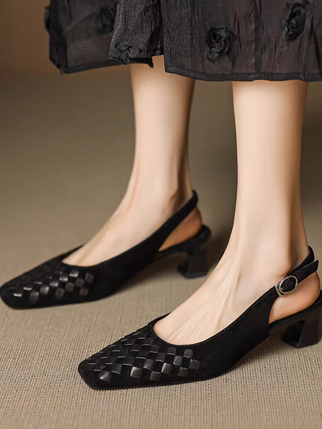 Lambskin suede pointy sling back stilettos 3