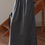 Thumbnail: Back slit cotton rayon charcoal grey front knot skirt