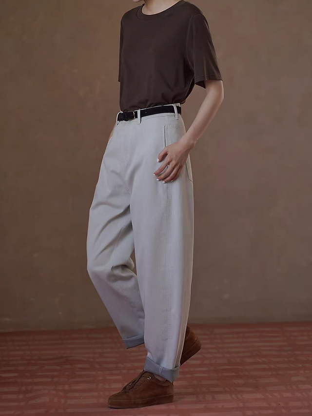 Sora cotton ribbed high waisted side contour pants 3