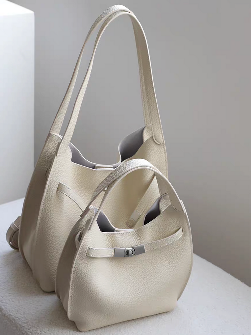 Togo embossed calf leather oval twist buckle handle/crossbody or shoulder bag 3