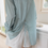 Thumbnail: Back knot sheer tencel mid length side pockets mid length shirt