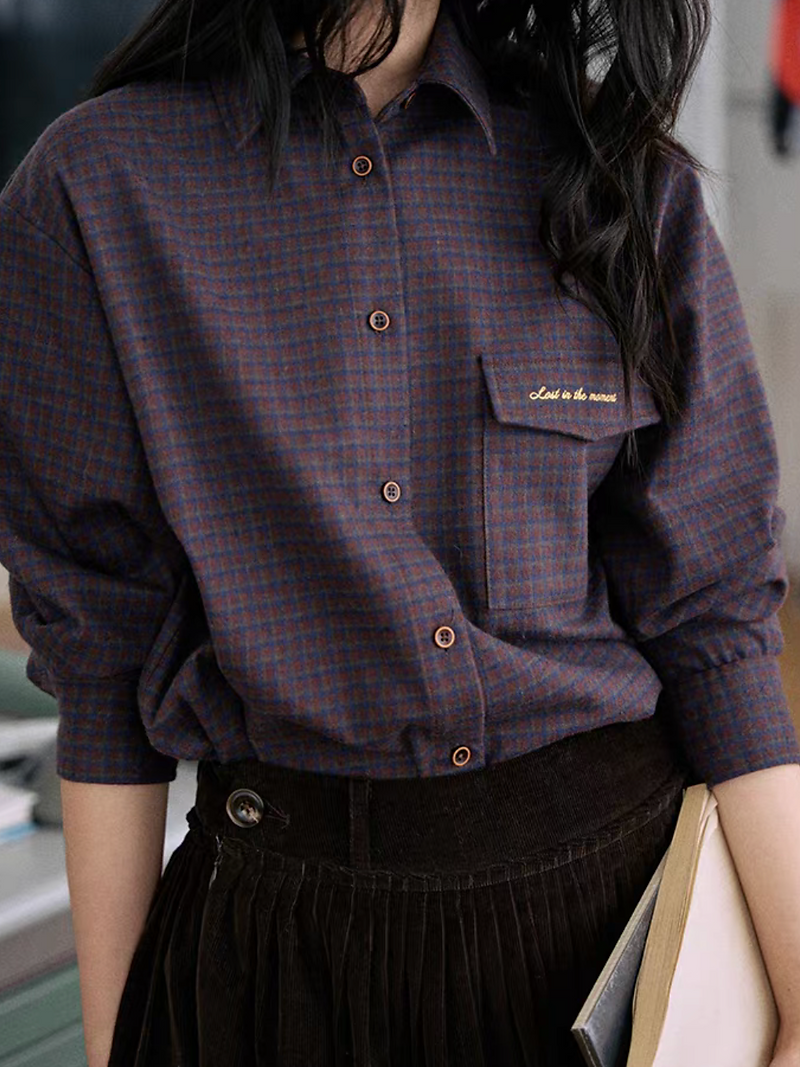 Embroidered pocket mid length cotton rayon shirt 2