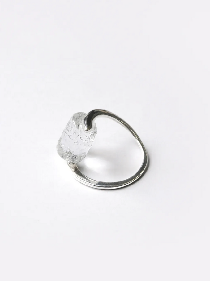 Handmade Hario glacier flow glass ring 13