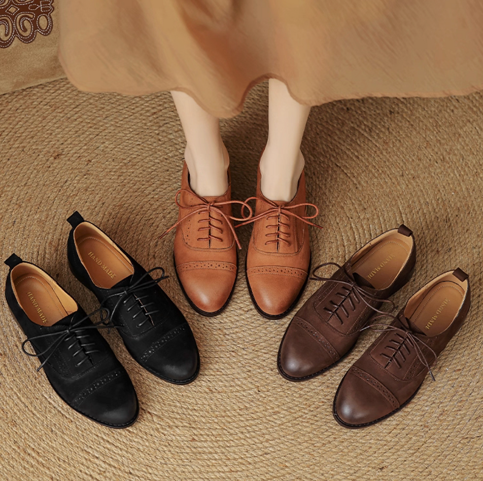 Thumbnail: Brogue lambskin lacing shoes