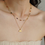 Thumbnail: Separable colorful bronze beads + comb 925 silver coated necklace set