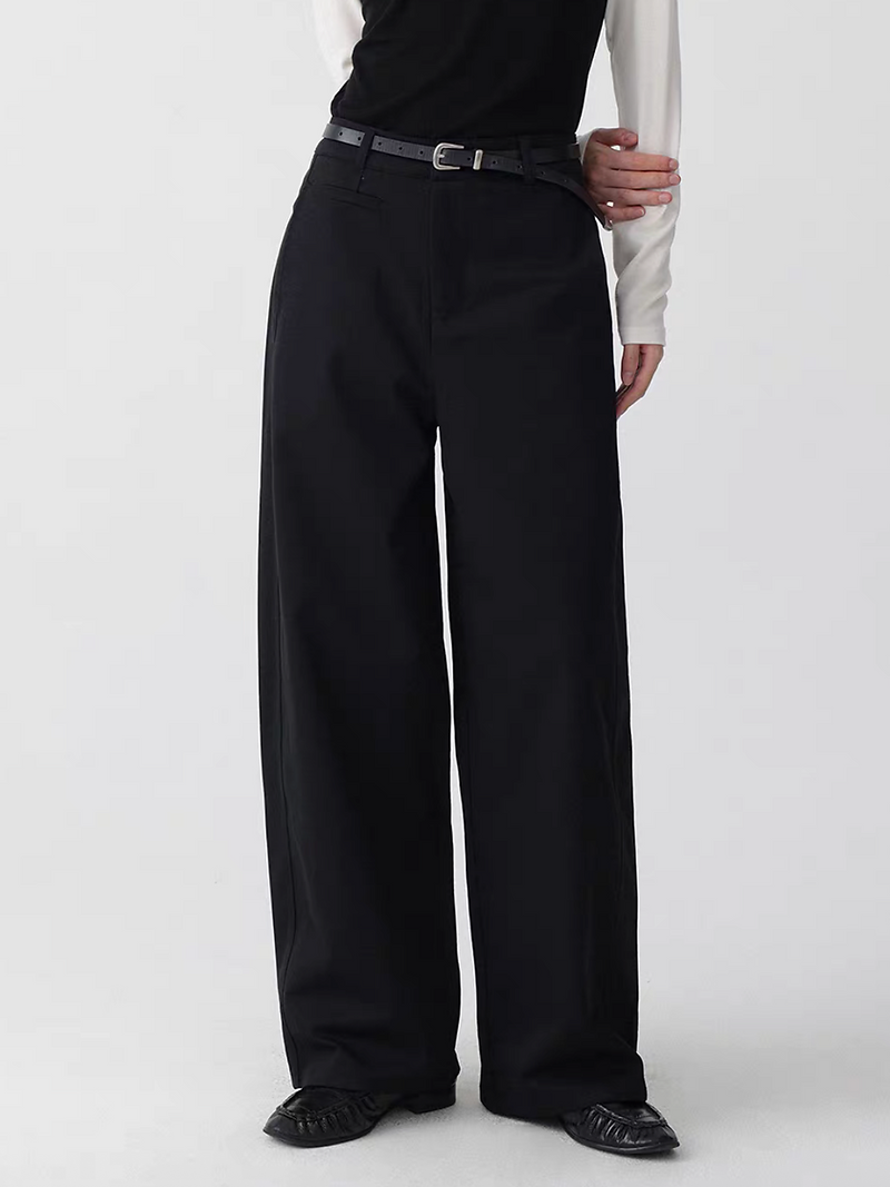 Must-have high waisted cotton straight pants 10