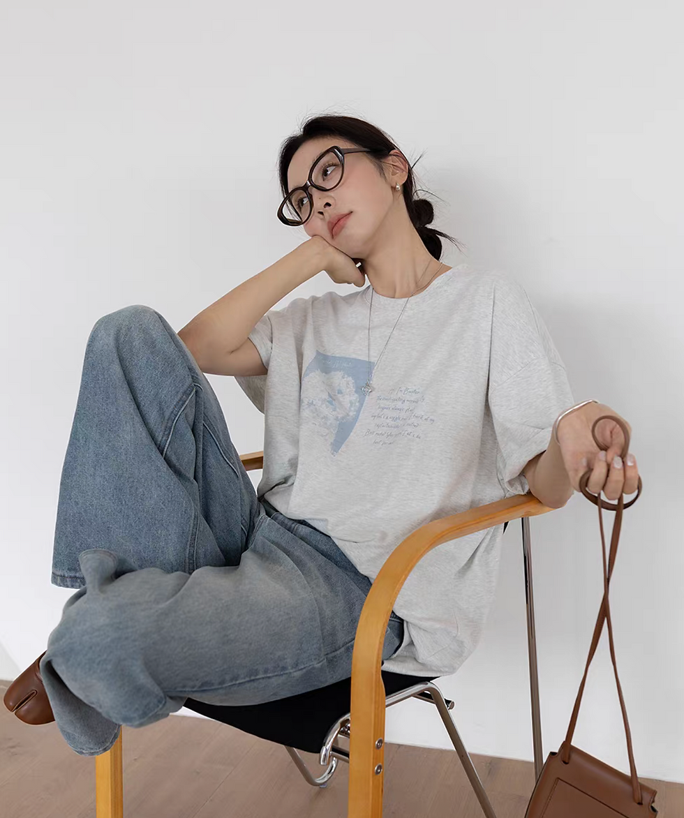 Thumbnail: Doggie print cotton crewneck tee