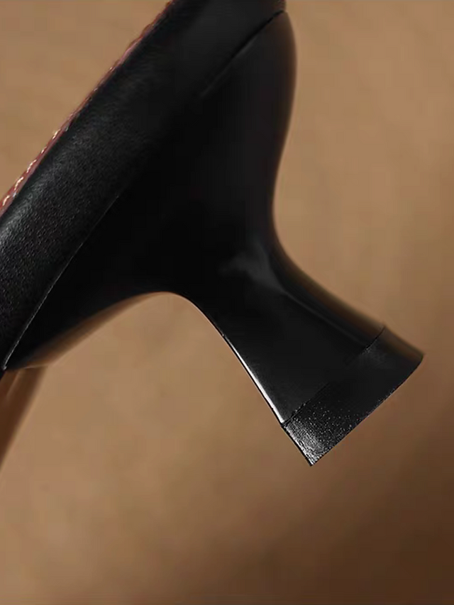 Peep toe calf leather sling back low heel sandals 14