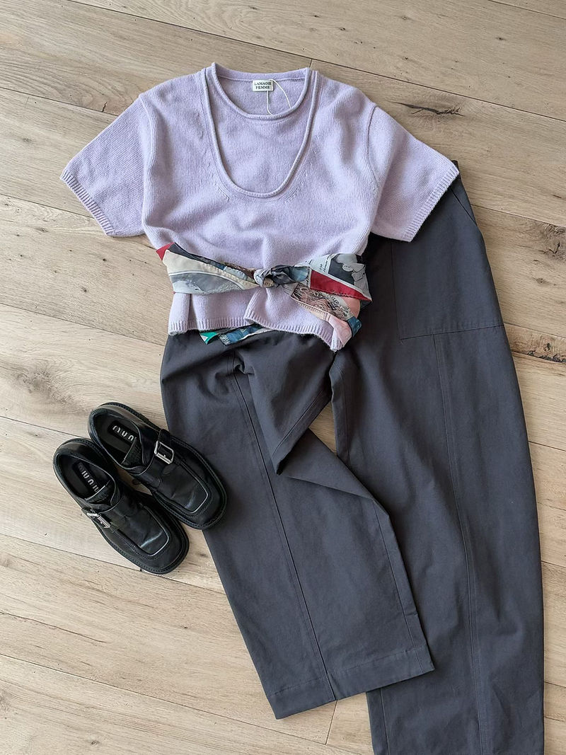 Merino wool rayon contour connected two pieces like knitwear 9