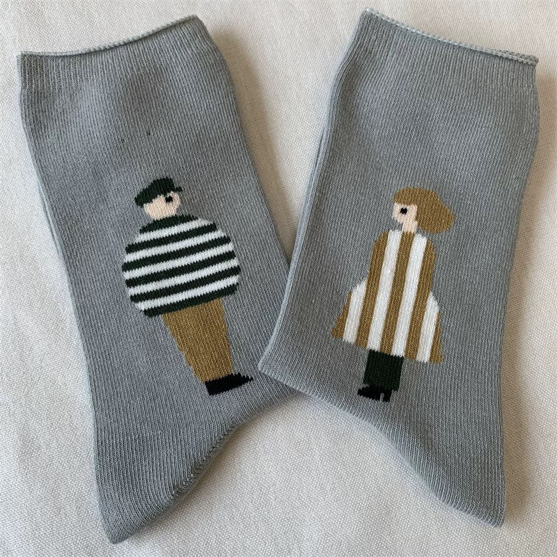 Thumbnail: French Bull linen cotton figures socks 