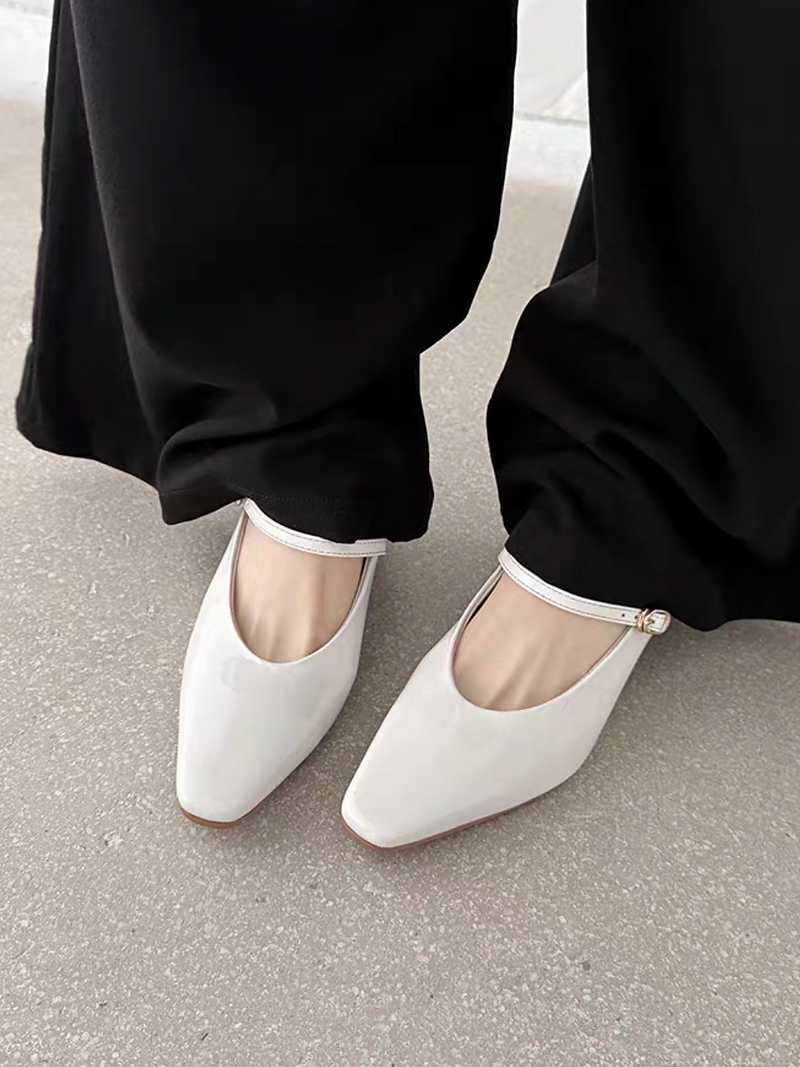 Lambskin oil waxed pointy high heel Mary Janes 4