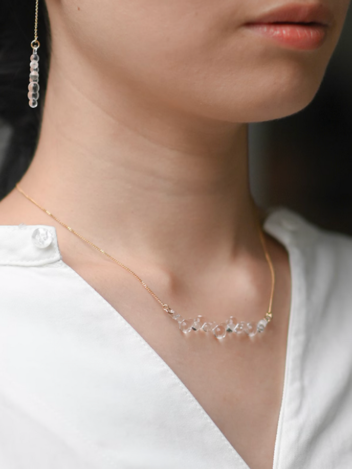Handmade Hario droplets gloss glass necklace 3