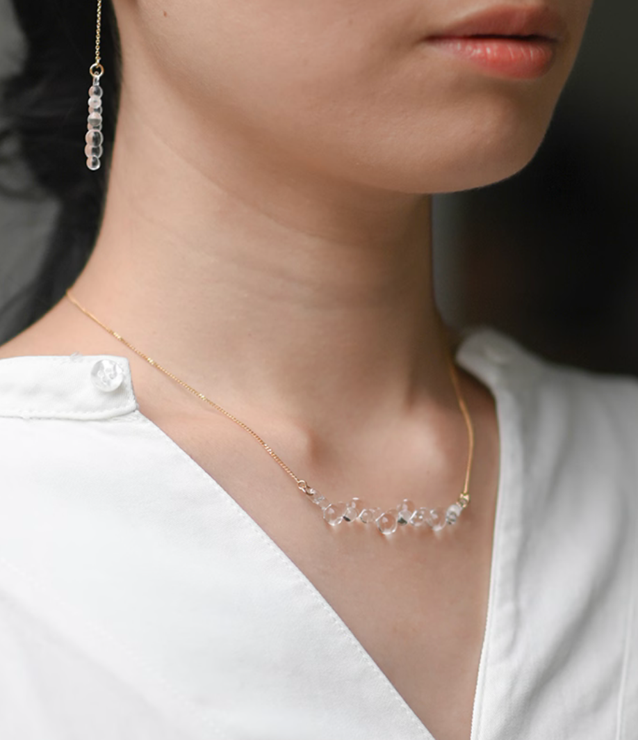 Thumbnail: Handmade Hario droplets gloss glass necklace