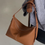 Thumbnail: Toga embossed calf leather drape shoulder bag + crossbody bag