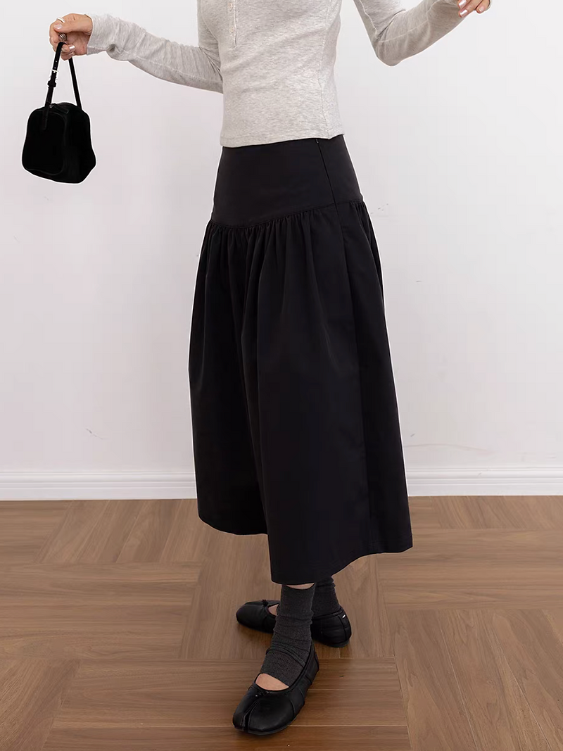Ruffle cotton tencel high waisted skirt pants 3
