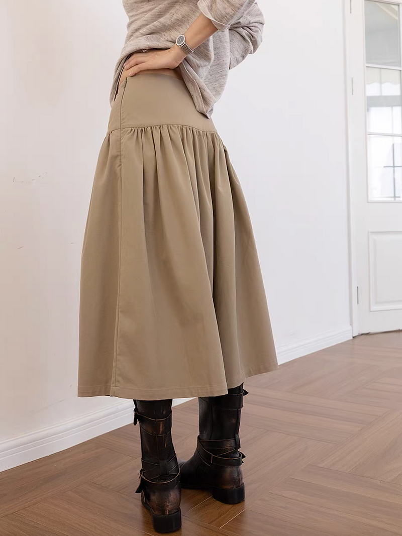 Ruffle cotton tencel high waisted skirt pants 5