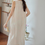 Thumbnail: Tencel chiffon poly lined two way belted pinkish ivory sleeveless lined dress