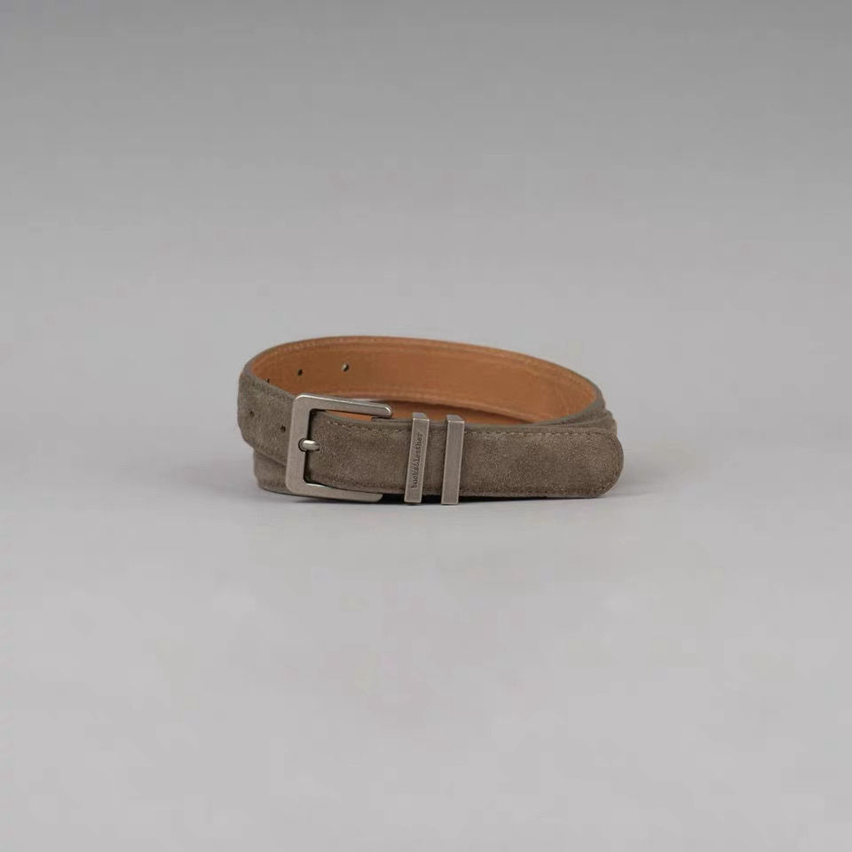 Thumbnail: Handmade double matte loops calf leather belt