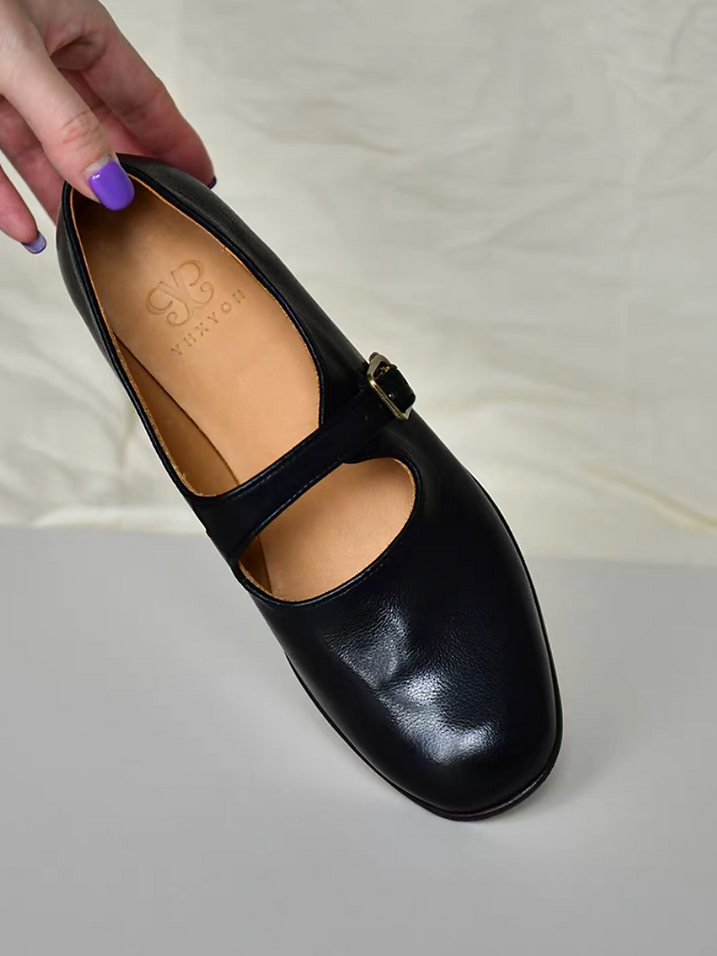 Calf leather matte buckle Mary Janes 4