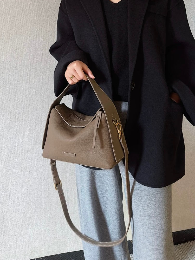 Togo calf leather zipper drape handle + crossbody bag 8