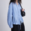 Thumbnail: Drawstring ruffle trim linen tencel blouse / jacket