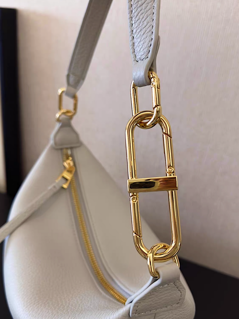 Ice blue toga embossed calf leather 3 way interloop handle + crossbody drape bag 4