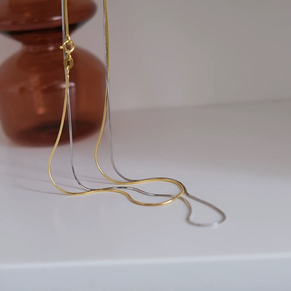 Thumbnail: Double layers copper & 925 silver necklace 