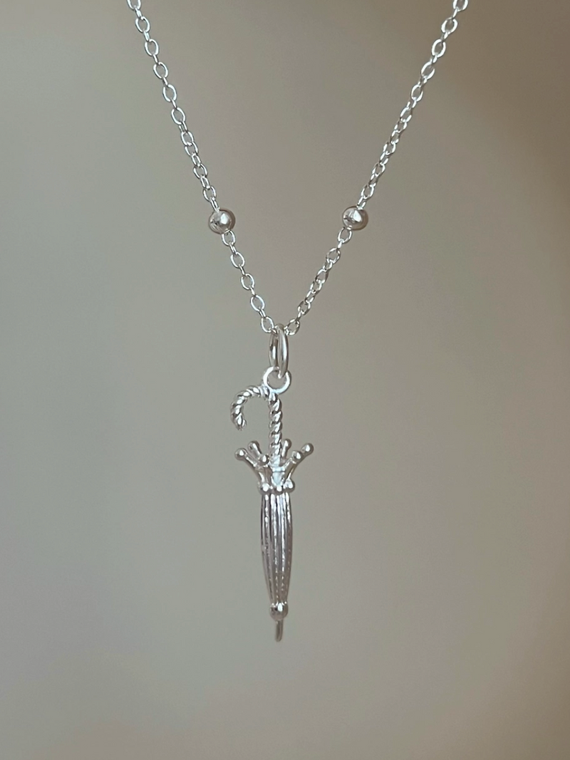925 Silver engraved umbrella necklace 7
