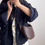 Thumbnail: Metal pin  lambskin crossbody dumpling bag