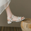 Thumbnail: Weaved calf leather ankle strap sandals