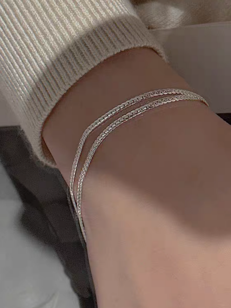 925 Silver double layers bracelet 3