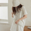 Thumbnail: Back embroidered elastic band cotton side slit shorts