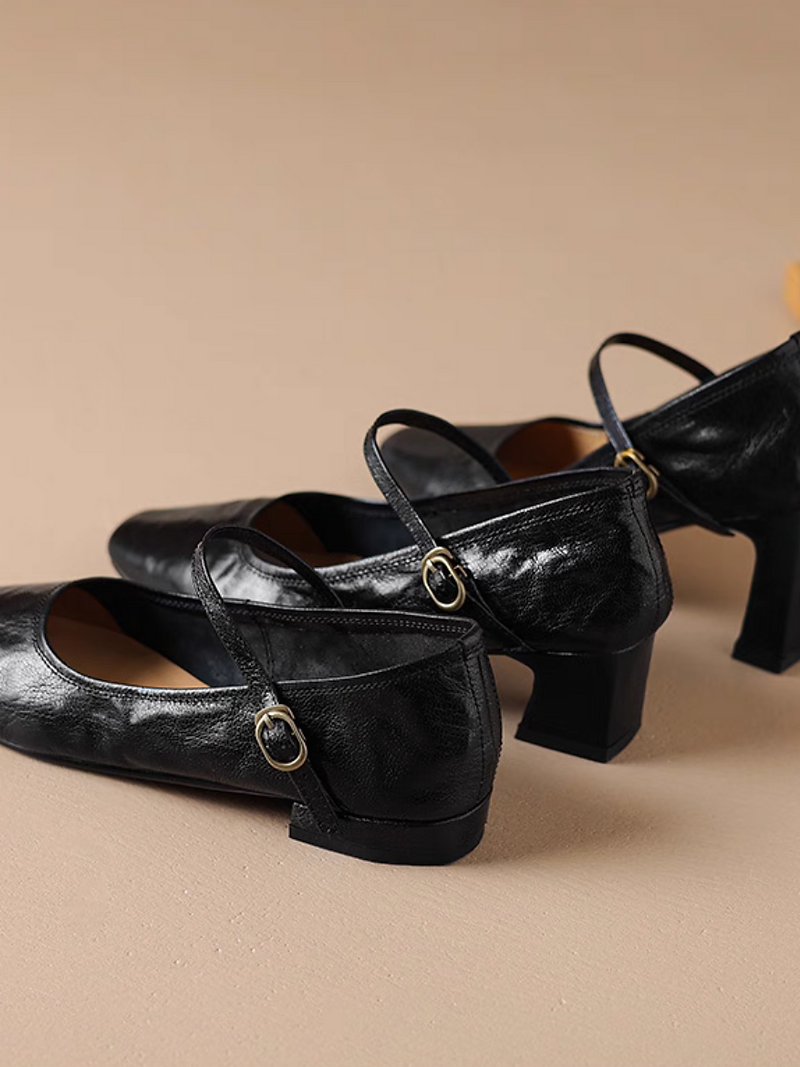 Lambskin selective heel height Mary Janes 14