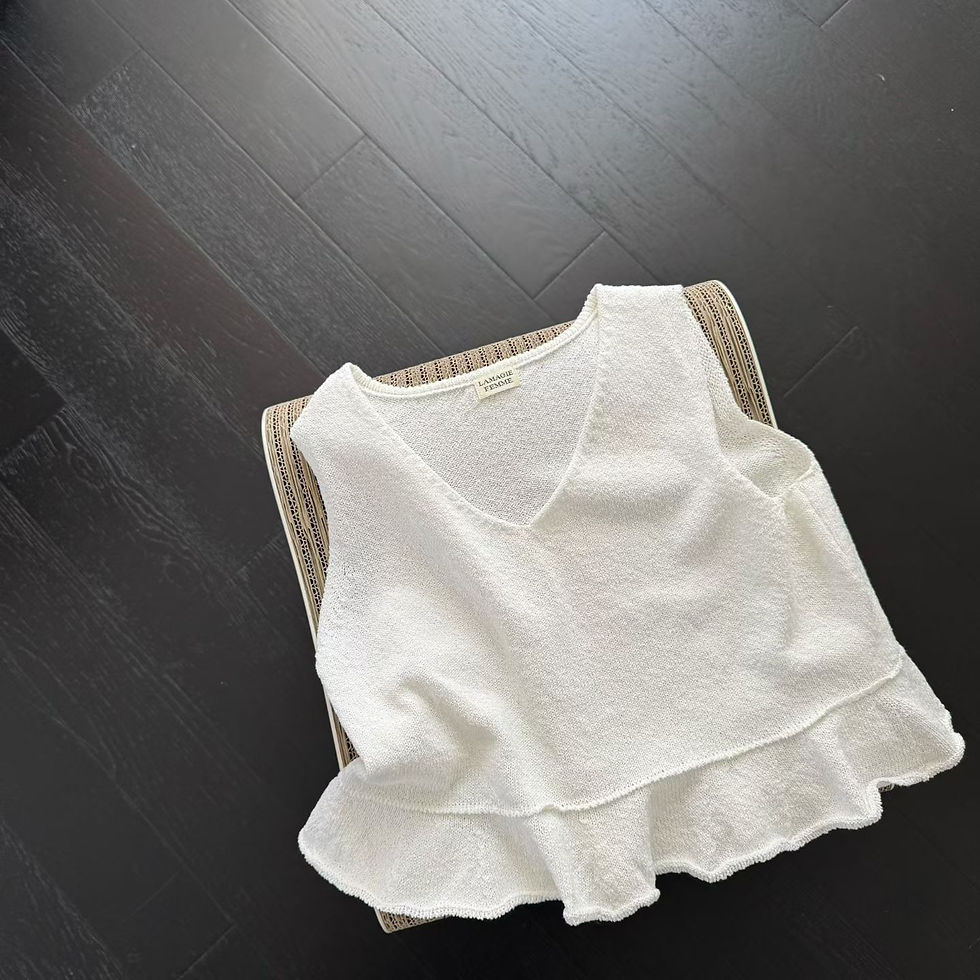 Thumbnail: V neck flare knitted cotton poly peplum vest