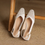 Thumbnail: Sling back diagonal weaved calf leather pointy low heels