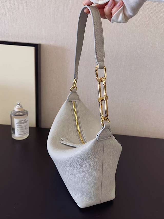 Ice blue toga embossed calf leather 3 way interloop handle + crossbody drape bag 10