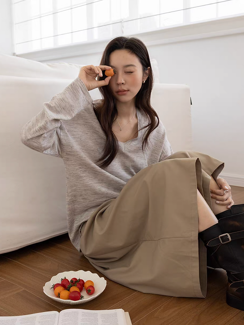 Ruffle cotton tencel high waisted skirt pants 6