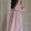 Thumbnail: Soft pink pleated lined cotton A line sleeveless dress