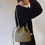 Thumbnail: Toga embossed calf leather bucket shoulder + crossbody bag