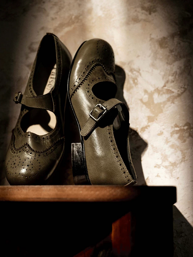 Made in Italy brogue trim horsehide leather Italian calf soles Mary Janes 2